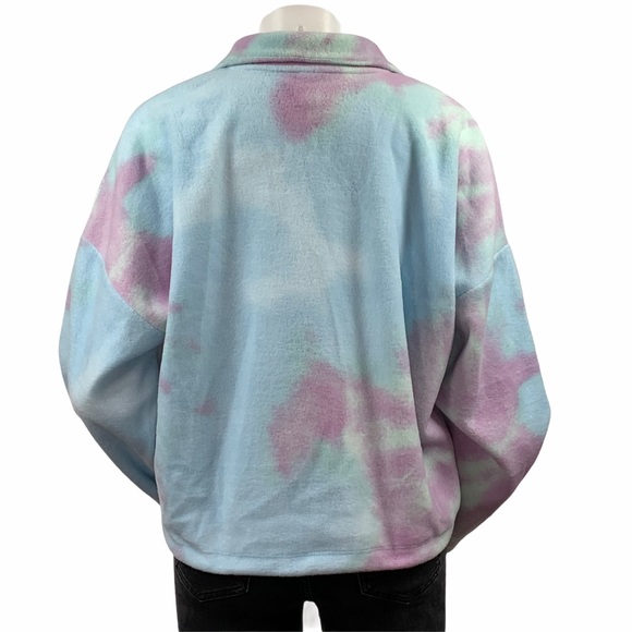💜NWT Peanuts Tie-Dye 1/4 Zip Fleece Sweatshirt💜 - Picture 4 of 7